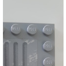 LEGO Medium Stone Gray Tile 4 x 6 with Studs on 3 Edges with Scratches and Lines 3 Sticker (6180)