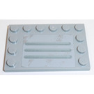 LEGO Medium Stone Gray Tile 4 x 6 with Studs on 3 Edges with Steel Plate with Scratches Sticker (6180)