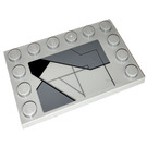LEGO Medium Steengrijs Tegel 4 x 6 met Studs Aan 3 Edges met SW Sith Infiltrator Paneel (Links) Sticker (6180)