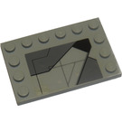 LEGO Medium Steengrijs Tegel 4 x 6 met Studs Aan 3 Edges met SW Sith Infiltrator Paneel (Rechtsaf) Sticker (6180)