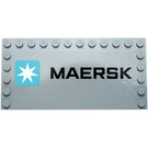 LEGO Gris pierre moyen Tuile 6 x 12 avec Goujons sur 3 Edges avec "MAERSK" Autocollant (6178)