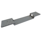 LEGO Medium Stone Gray Train Base 6 x 34 Split-Level without Bottom Tubes (87058)