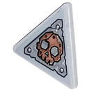 LEGO Gris pierre moyen Triangulaire Sign avec Skull  Autocollant avec clip fendu (30259)
