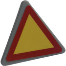 LEGO Medium Steengrijs Driehoekig Sign met Triangle, Kader Sticker met splitclip (30259)
