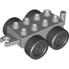 LEGO Medium Stone Gray Wagon Bottom 2 x 4 (62832)