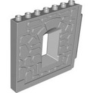 LEGO Medium Stone Gray Wall 1 x 8 x 6 with Window and Brick Pattern (51697)