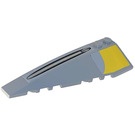 LEGO Medium Stone Gray Wedge 10 x 3 x 1 Double Rounded Left with Yellow square right side Sticker (50955)