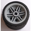 LEGO Medium Stone Gray Wheel Rim Ø30 x 20 with No Pinholes, with Reinforced Rim with Tire Low Wide Ø37 X 22