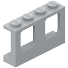 LEGO Střední kamenná šedá Rám okna 1 x 4 x 2 s pevnými cvočky (4863)