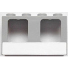 LEGO Gris pierre moyen Fenêtre Cadre 1 x 4 x 2 avec blanc Stripe Autocollant avec goujons creux (61345)