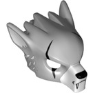 LEGO Medium steengrijs Wolf Masker met Scars en Wit Oren (11233 / 12827)