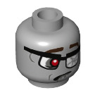 LEGO Mittleres Steingrau Zombie Businessman Minifigure Kopf (Einbau-Vollbolzen) (3626 / 22366)