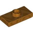 LEGO Metallic Gold Plate 1 x 2 with 1 Stud (with Groove and Bottom Stud Holder) (15573)