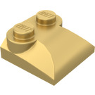 LEGO Metallisk Guld Backe 2 x 2 Böjd med böjd ände (47457)