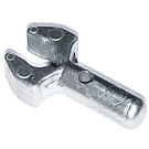 LEGO Silbermetallic Stange 1 mit Clip (mit Lücke im Clip) (41005 / 48729)