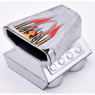 LEGO Argent métallique Auto Moteur 2 x 2 avec Air Scoop avec Flamme Autocollant (50943)