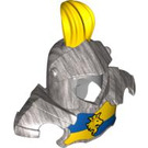LEGO Duplo Silbermetallic Helm mit Gelb Feder (51728 / 51767)