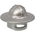 LEGO Silbermetallic Helm mit Kinnschutz und Broad Brim (15583 / 30273)