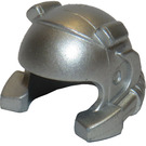 LEGO Metallic Silver Helmet with Side Sections and Headlamp (30325 / 88698)