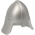 LEGO Metallic Zilver Knights Helm met nekbeschermer (3844 / 15606)