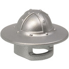 LEGO Metallic Silver Helmet with Chin Guard and Broad Brim (15583 / 30273)