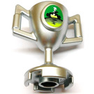 LEGO Metallic Zilver Minifigure Trophy met Green en Lime Sticker (15608)
