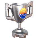 LEGO Argent métallique Minifigure Trophy avec Sunset Autocollant (15608 / 89801)