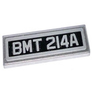 LEGO Metallic Zilver Tegel 1 x 3 met BMT 214A Sticker (63864)