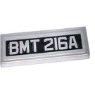 LEGO Metallic Silver Tile 1 x 3 with BMT 216A Sticker (63864)
