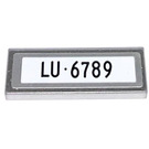 LEGO Metallic Silver Tile 1 x 3 with LU 6789 Sticker (63864)