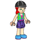 LEGO Mia with Lime Plaid Shirt and Purple Shorts with Riding Helmet Minifigure