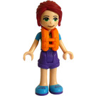 LEGO Mia with Lime Top and Purple Skirt with Dark Red Hair and Life Jacket Minifigure