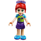 LEGO Mia with Lime Top and Purple Skirt with Red Hair and Sunglasses Minifigure