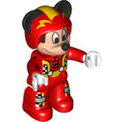 레고 Mickey 생쥐, 빨간색 Race 운전사 Jumpsuit, 헬멧 듀플로 피규어