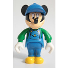 LEGO Mickey Mus med Blå Overalls, Grøn Sleeves, Blå Kasket Minifigur