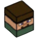 LEGO Micromob Steve (Short) with Dark Brown Hair and Dark Green Body Minifigure