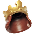 LEGO Mid-Length Straight Hair with Gold Crown (19007 / 114874)