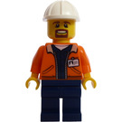 LEGO Mine Worker with White Construction Helmet Minifigure