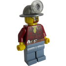 LEGO Miner mit Mining Hut, Schutzbrille, Bart, Dunkelrot Hemd, Orange Tie und Sand Blau Pants Minifigur