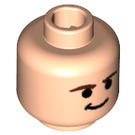LEGO Minifig Head with Smirk and Brown Eyebrows (Safety Stud) (49035 / 90384)