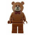 LEGO Minifig Medium Dark Flesh With Bear Helmet and Red Bow Tie