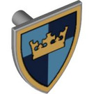LEGO Minifig Shield Triangular with Gold Crown on Blue Quarters (3846 / 59890)
