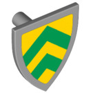 LEGO Minifig Shield Triangular with Green Double Chevron (3846)