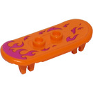 LEGO Minifig Skateboard met Vier Wiel Clips met Purple Flames Sticker (42511)