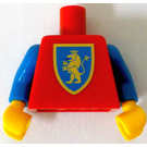 LEGO Minifig Torso met Crusaders Gold Lion met Rood Tongue Decoratie met Blauw Armen en Geel Handen Nieuwe stijl (973)