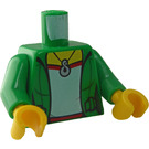 LEGO Minifig Torso with Green Jacket over T-shirt with Necklace with Shirt with Wrinkle (973 / 76382)