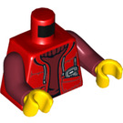 LEGO Minifig Torso with Red Jacket and Dark red Jumper (973 / 76382)