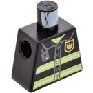 LEGO Minifig Torso zonder armen met Jacket met Neon Geel Horizontaal Strepen en Golden Badge (973)