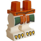 LEGO Minifigur Bøjet Ben med Mørkegrøn og Mørk orange Dekoration (24323)