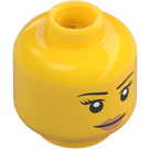 LEGO Minihahmo Nainen Pää jossa Vaaleanpunainen Lips (Upotettu kiinteä nuppi) (10261 / 14927)